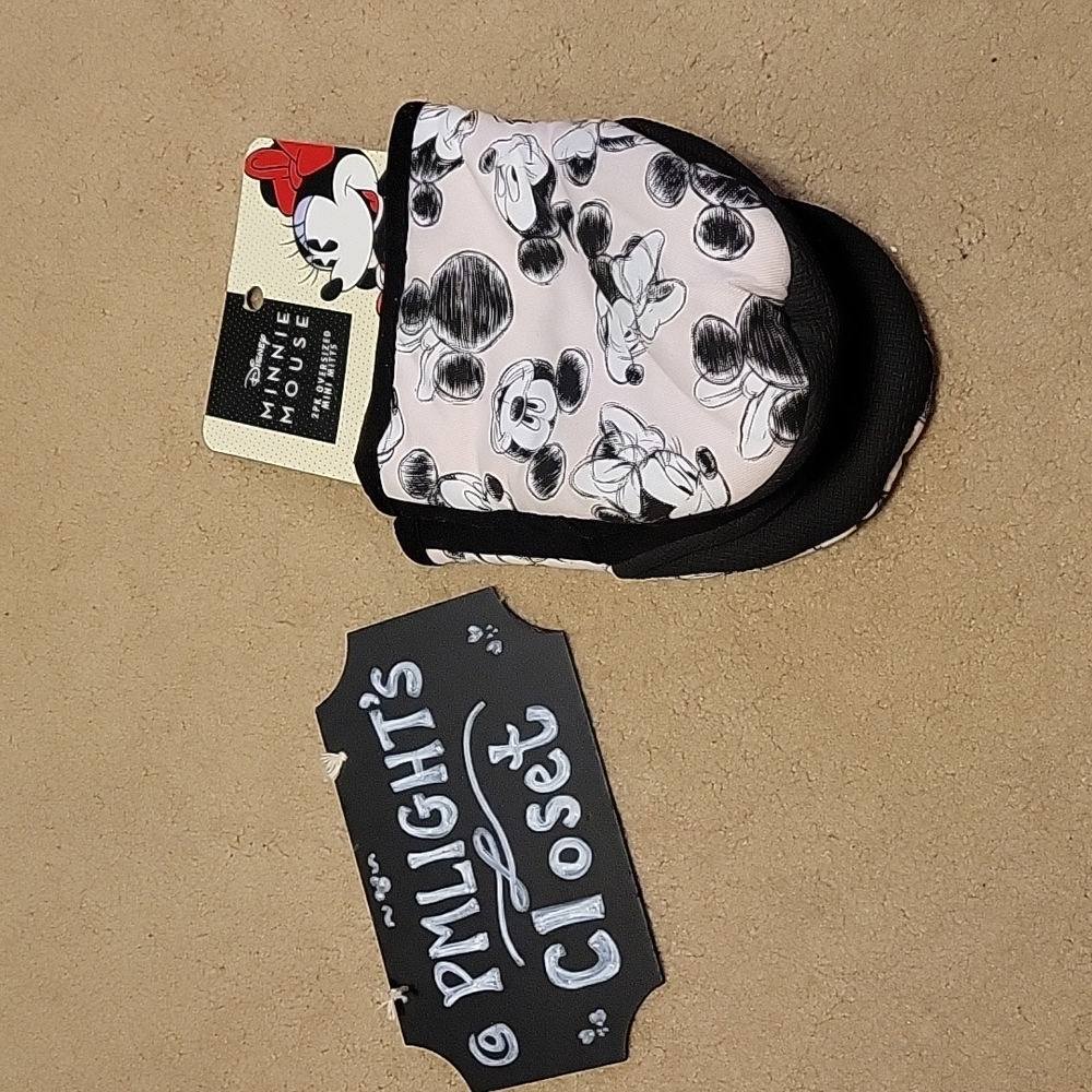 Disney Minnie Mouse 2pk Oversized Mini Mitts NEW Pink Black White